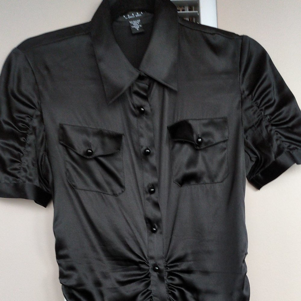 Robert Rodriguez Satin black blouse